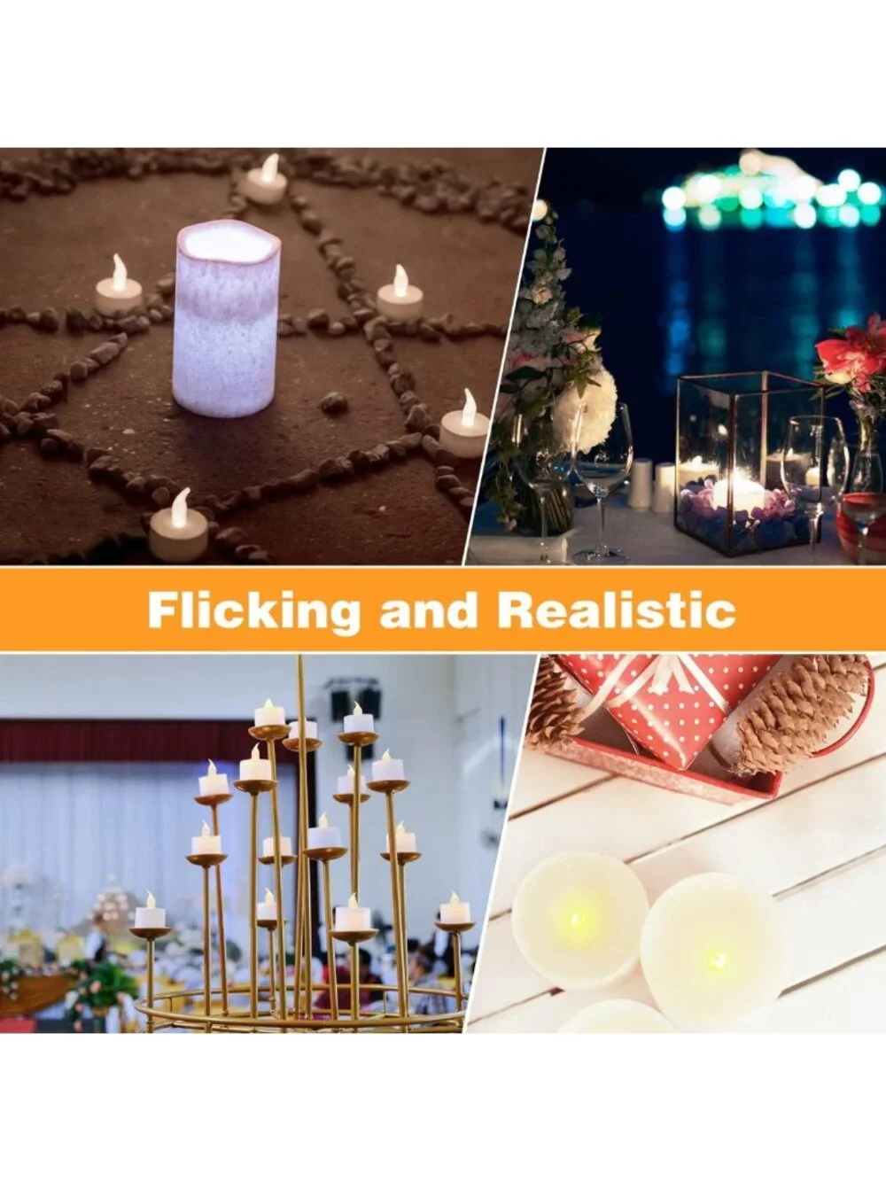 400 Pack Warm White LED Tea Lights - Long Lasting 100+ Hours, Perfect for Decor